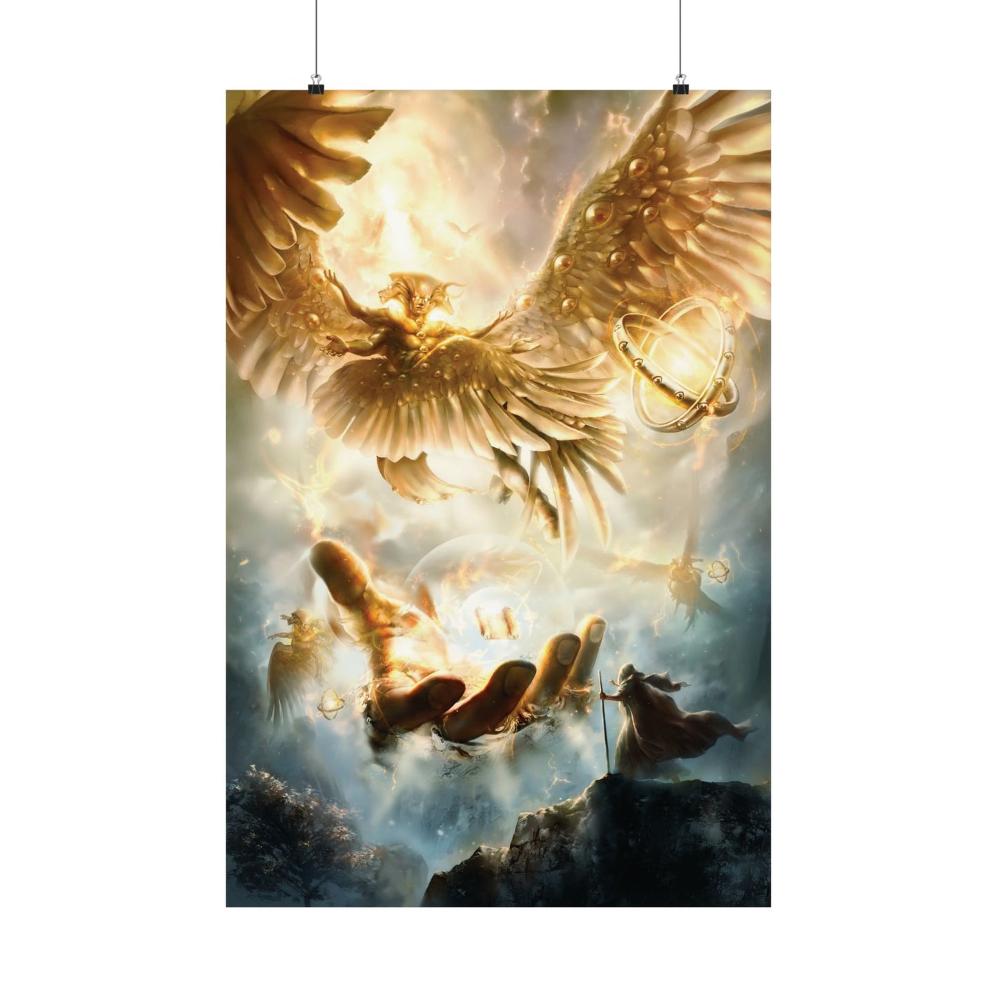 Ezekiel's Vision | Matte Vertical Poster Print | Bible Wall Art | Religious Decor | Christian Gift | Prophecy | Angels | Cherubim