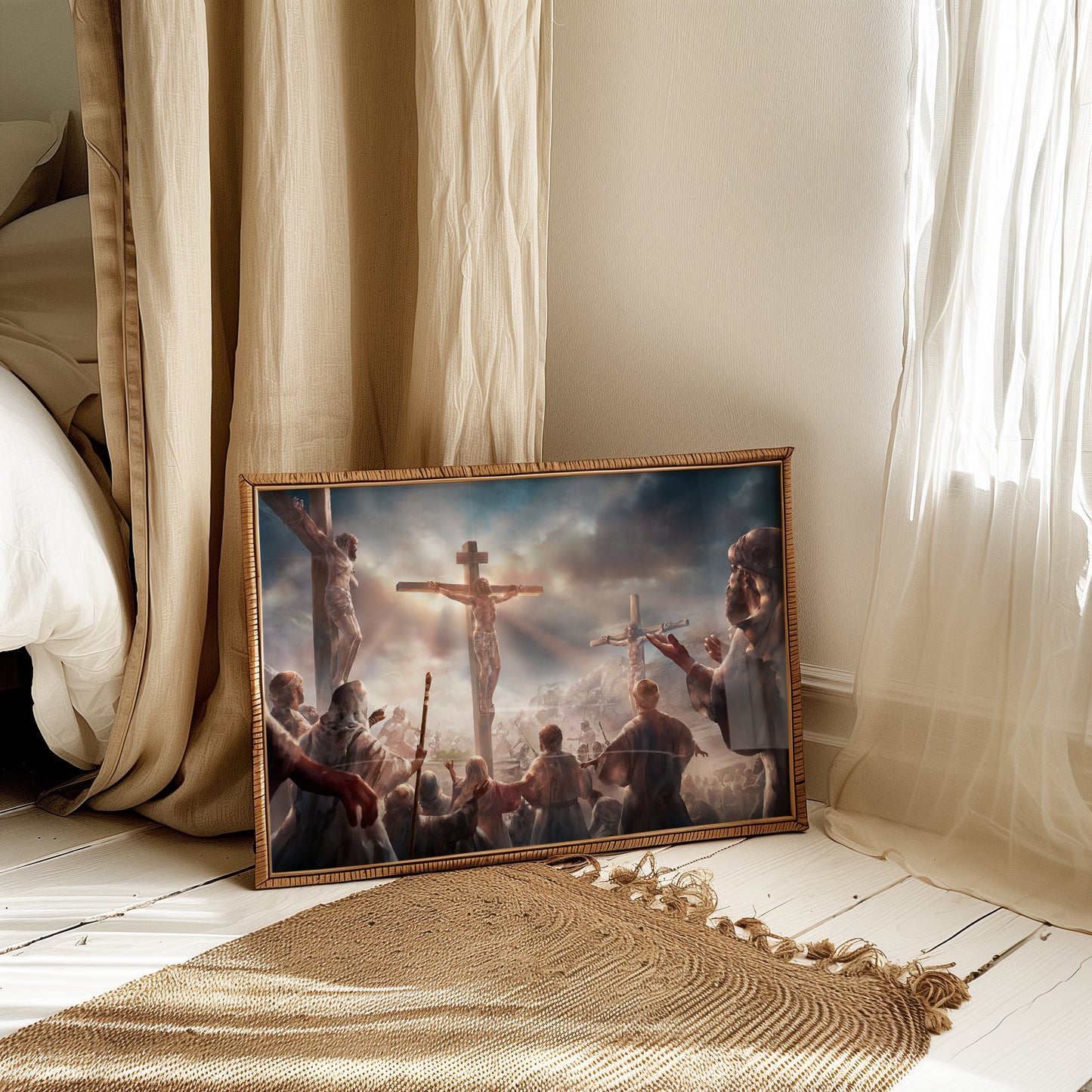 The Crucifixion | Matte Horizontal Poster Print | Bible Art | Religious Decor | Christian Gift | Jesus | Easter | Passover