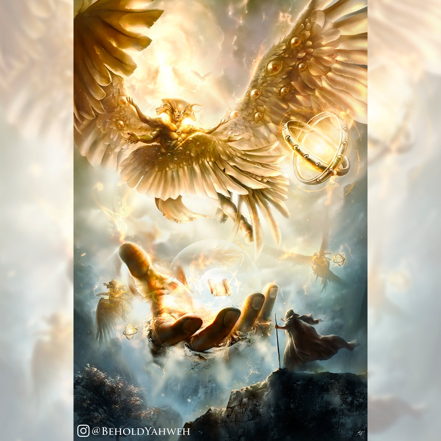 Ezekiel's Vision | Matte Vertical Poster Print | Bible Wall Art | Religious Decor | Christian Gift | Prophecy | Angels | Cherubim