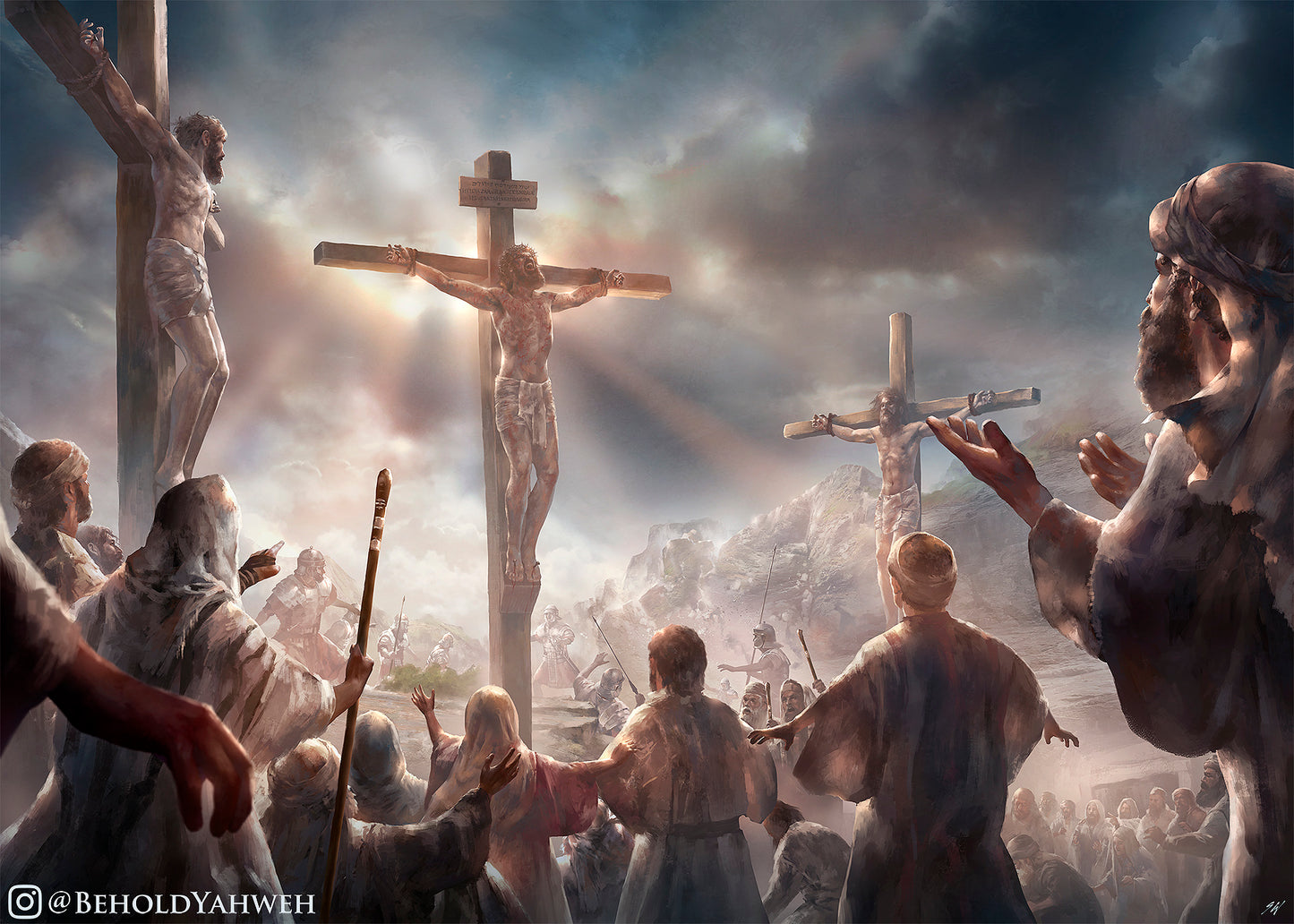 The Crucifixion | Matte Horizontal Poster Print | Bible Art | Religious Decor | Christian Gift | Jesus | Easter | Passover